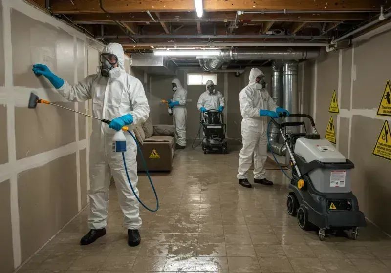 Basement Moisture Removal and Structural Drying process in Princeton, NC